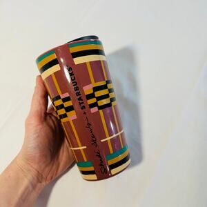 NWT Starbucks Shadé Akanbi Kente Stripe 12oz Ceramic Tumbler